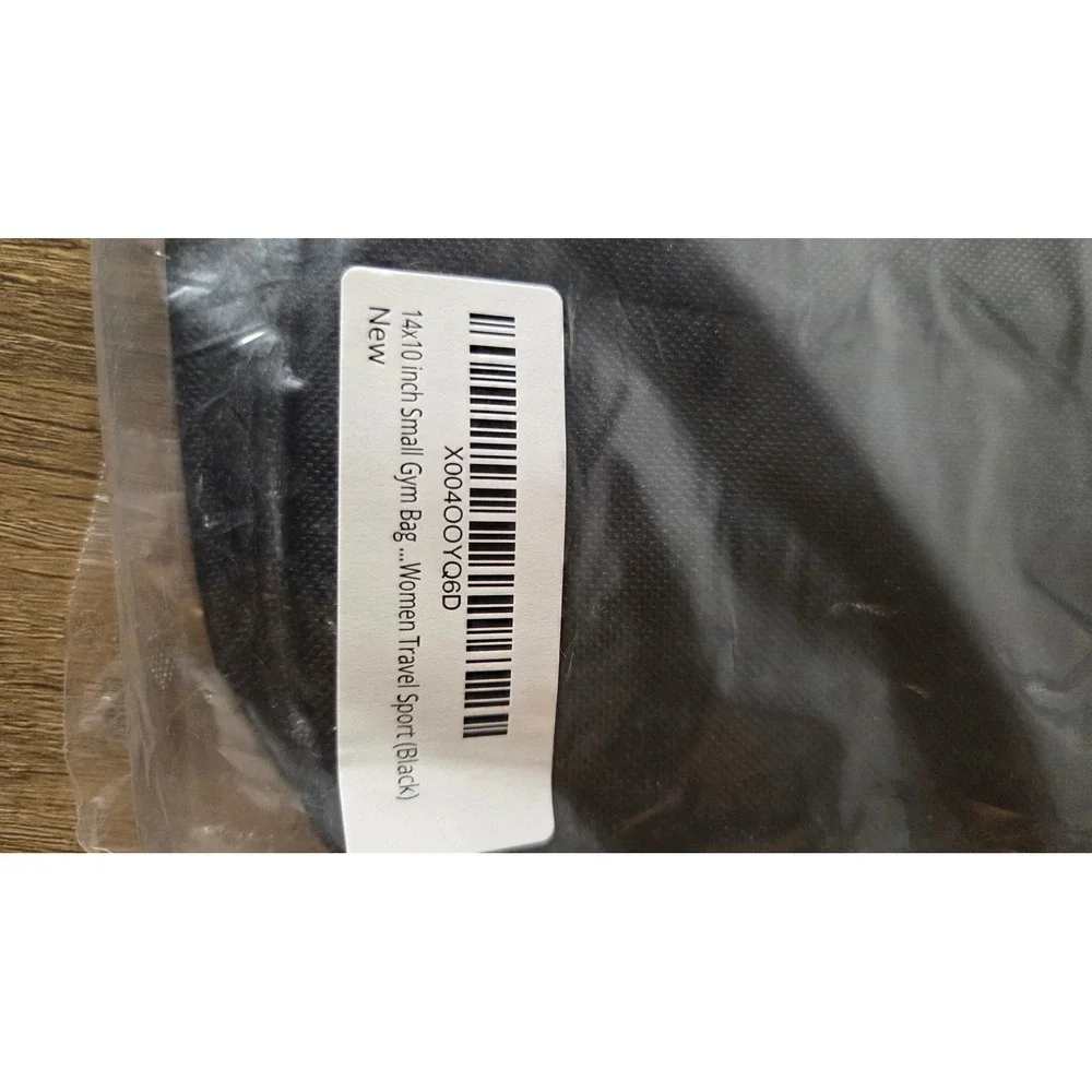 Small Black Gym Bag 14x10 Travel Sport Duffel with Shoulder Strap‎